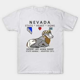 Nevada - Desert Big Horn Sheep - State, Heart, Home - state symbols T-Shirt